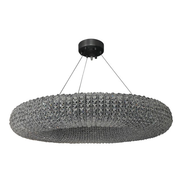 Restoration Hardware Crystal Halo Round Chandelier | Chairish