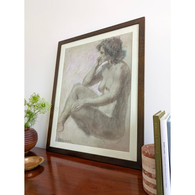 Emilia Castaneda, Female Nude, 1960s, Charcoal Drawing on Paper For Sale - Image 6 of 16