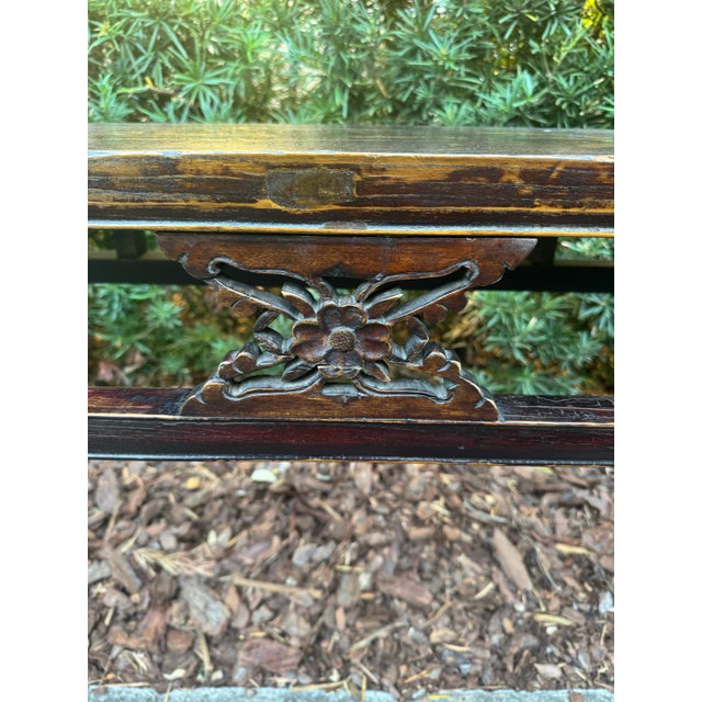 Brown Long Old Asian Console Table For Sale - Image 8 of 11
