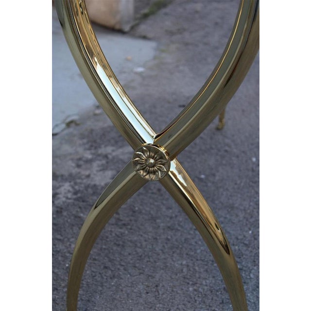 Metal Neoclassical Console Table in Brass, Wood and Marble attributed to Paolo Buffa For Sale - Image 7 of 14