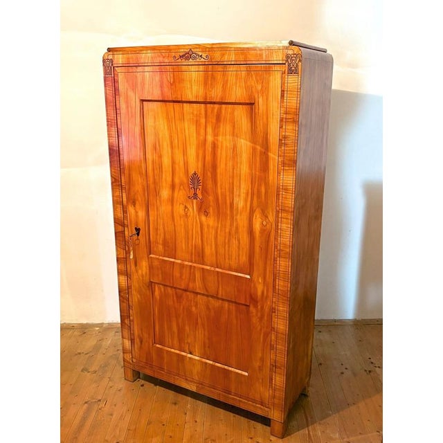 19th Century Biedermeier Cabinet in Marquetry Cherrywood, Prague, 1825 For Sale - Image 15 of 18