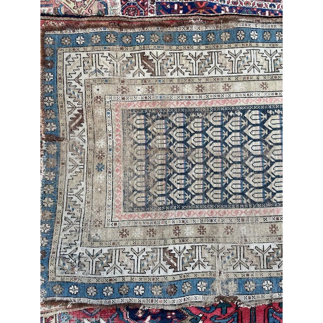 ON HOLD FOR MAGNOLIA NETWORK*** GORGEOUS Antique Caucasian Runner Icy Blue, Soft Beige, Camel, Honey with Blush 3.4 x 8.4 For Sale - Image 11 of 18