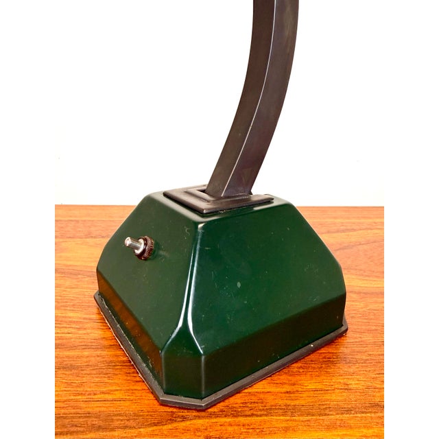 Vintage Art Deco Mid Century Modern Adjustable Desk Banker’s Lamp For Sale - Image 10 of 12