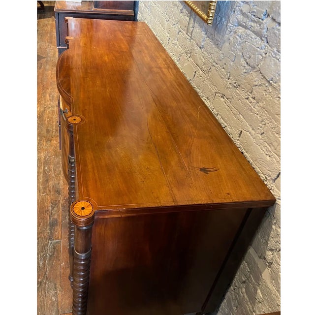 Early 19th Century Very Fine Early 19th Center Portsmouth, Nh Federal Inlaid Sideboard For Sale - Image 5 of 9