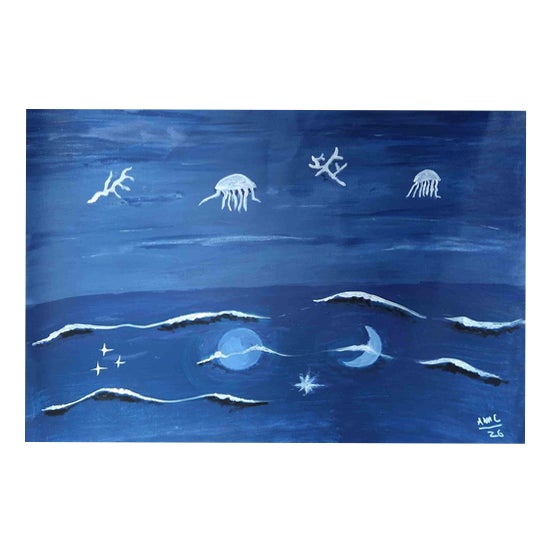Anna Maria Caboni, Sky and Sea, Acrylic Painting, 2010s For Sale