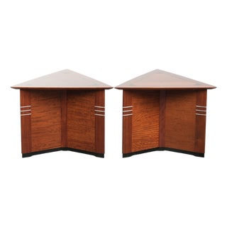 Art Deco Triangular Side Tables by Schuitema from the Decoforma Series, Set of 2 For Sale