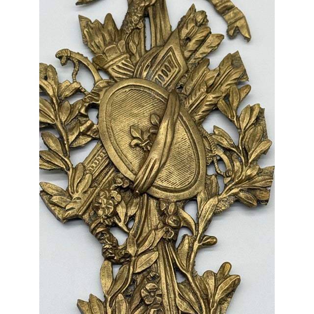 19th C. French Antique Bronze Gilt Decorative Plaque For Sale - Image 4 of 9