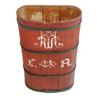Large 19th C. French Vineyard Industrial Grape Picker Harvesting Hotte Hod Basket For Sale