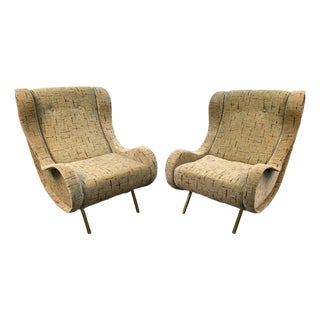 Pair of Mid-Century Marco Zanuso Style Lounge Chairs For Sale