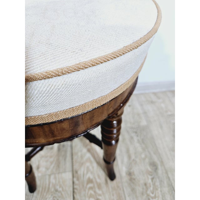 Antique Victorian Piano Stool in Walnut, 1800s For Sale - Image 4 of 11