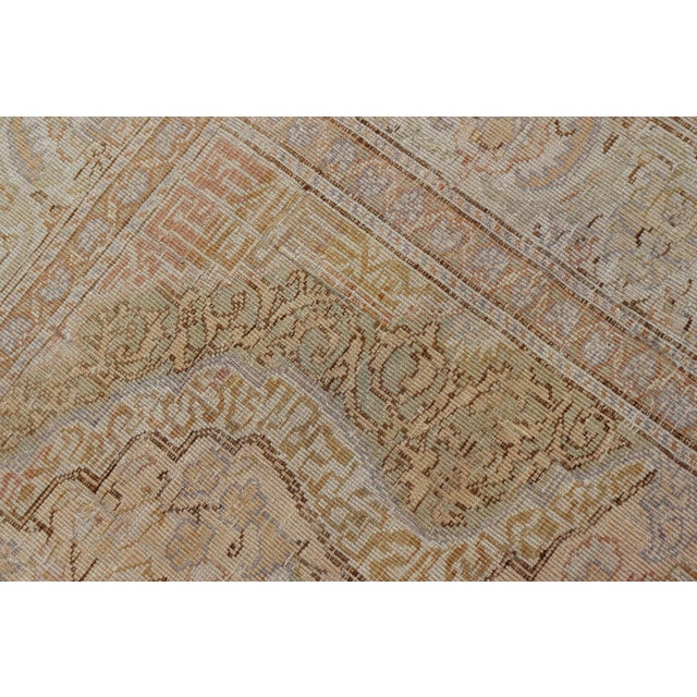 Textile Silk Turkish Sivas Rug in Shades of Ivory, Brown and Yellow For Sale - Image 7 of 12