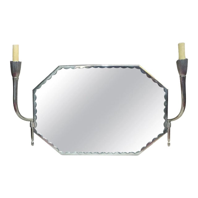 Maurice Dufrêne, French Art Deco Nickeled Bronze Wall Mirror, circa 1920s For Sale