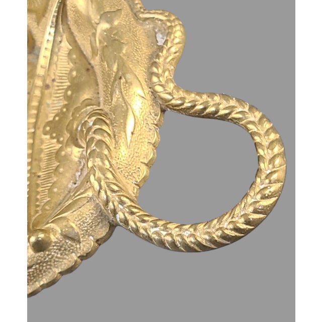 Early 20th Century Antique Chinoiserie Gilded Bronze Figural Qing Dynasty Snake Handle Trinket Holder Tray For Sale - Image 5 of 9