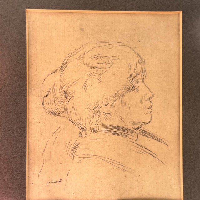 19th Century Pierre Auguste Renoir Etching: Berthe Morisot Portrait, Framed Art For Sale In Kansas City - Image 6 of 9