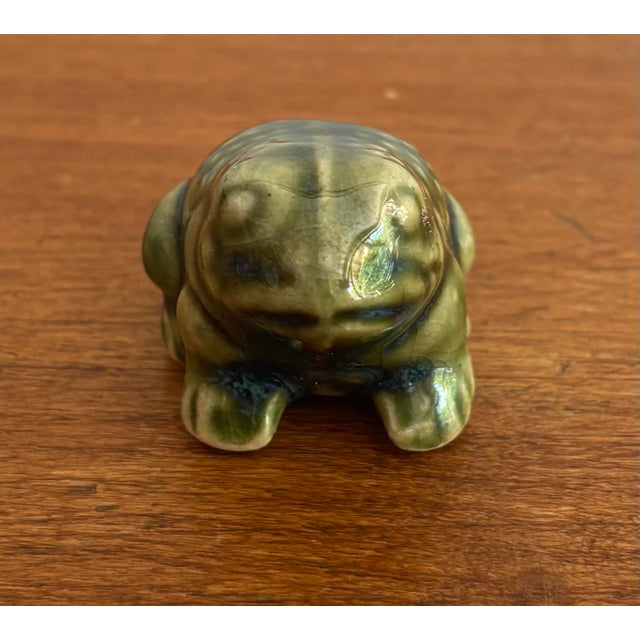 Cute miniature ceramic frog. Tuck in your favorite plant or add to your bookshelf. Please see condition details noted....