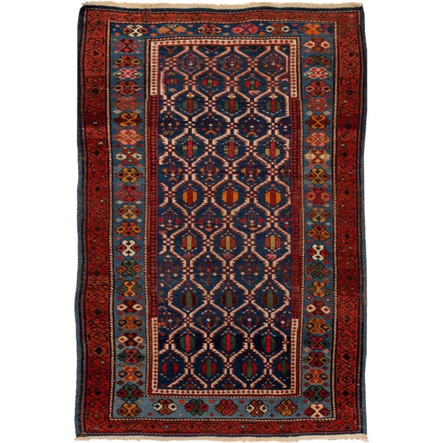 Late 19th Century Antique Caucasian Scatter Wool Rug For Sale - Image 12 of 12