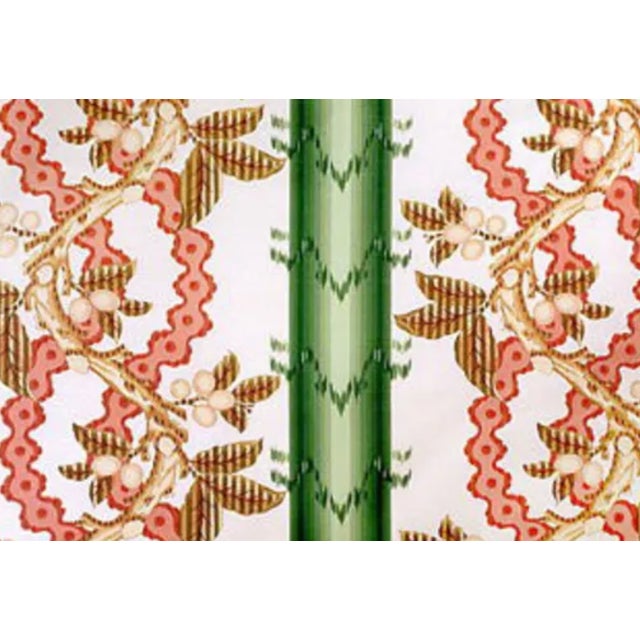 Mid-Century Modern Brunschwig & Fils Josselin in Cypress and Coral 22 Down-Filled Pillows - A Pair For Sale - Image 3 of 3