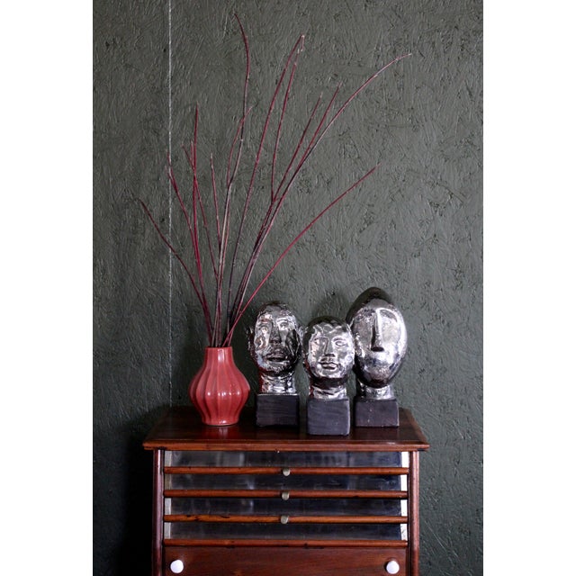 1990s Set of 3 Brutalist Head Sculptures From Italy For Sale - Image 10 of 12