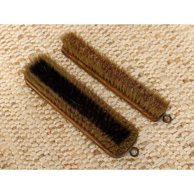 Glass Antique Mirror and Brushes For Sale - Image 7 of 9