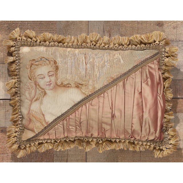 Antique French Aubusson Pillow For Sale - Image 10 of 12