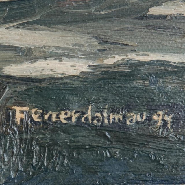 Mediterranean Fishing Boats, 1980s, Oil on Canvas For Sale - Image 7 of 9