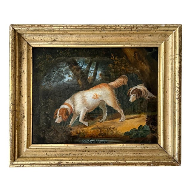 Black Hunting Scene with Two Dogs, 1820, Oil on Canvas For Sale - Image 8 of 8