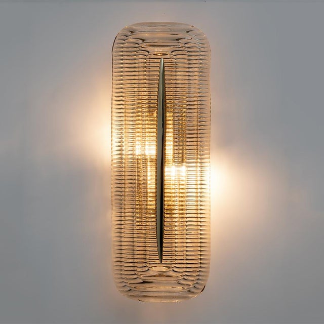 Large Modern Italian Murano Glass and Brass Sconces, 2000, Set of 2 For Sale - Image 3 of 11