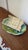 Asparagus Antique Majolica Asparagus Server Set, Ceramic Drainer & Platter, French Country Kitchen, Green Glaze Serving Dish For Sale - Image 8 of 11