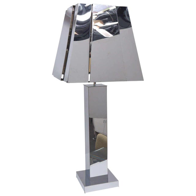 1970s Sculptural Chrome Table Lamp by Curtis Jere, Signed For Sale