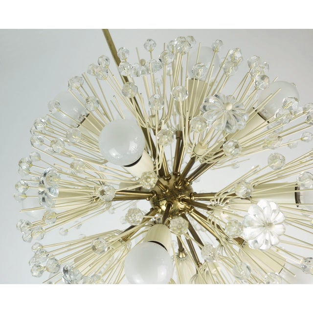 Mid-Century Modern Mid-Century Dandelion Chandelier in Brass and Glass, 1950s For Sale - Image 3 of 11