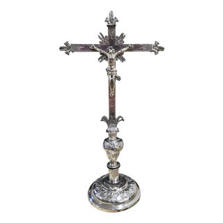 16th Century Spanish Silver Altar Cross, 1550s For Sale