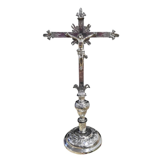 16th Century Spanish Silver Altar Cross, 1550s For Sale