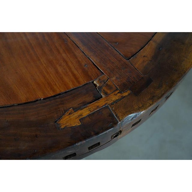 Rustic Brazilian Round Dining Table, Brazil, 1970s For Sale - Image 4 of 12