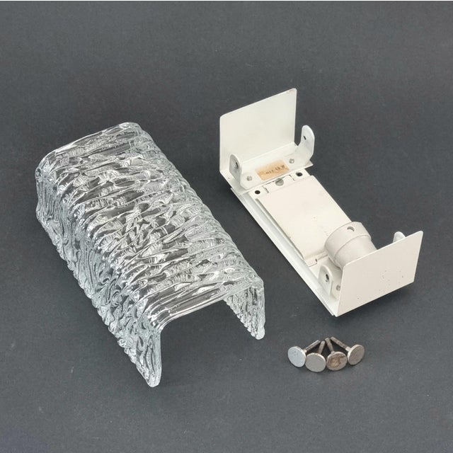 Transparent 1960s Mid-Century Modern Murano Ice Glass Wall Lights/Sconces From Kaiser Leuchten - Set of 3 For Sale - Image 8 of 11