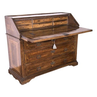 Antique Walnut Marche Bureau, 1700s For Sale