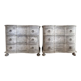 Late 20th Century Pair of Gustavian Style Bedside Chests Marge Carson For Sale
