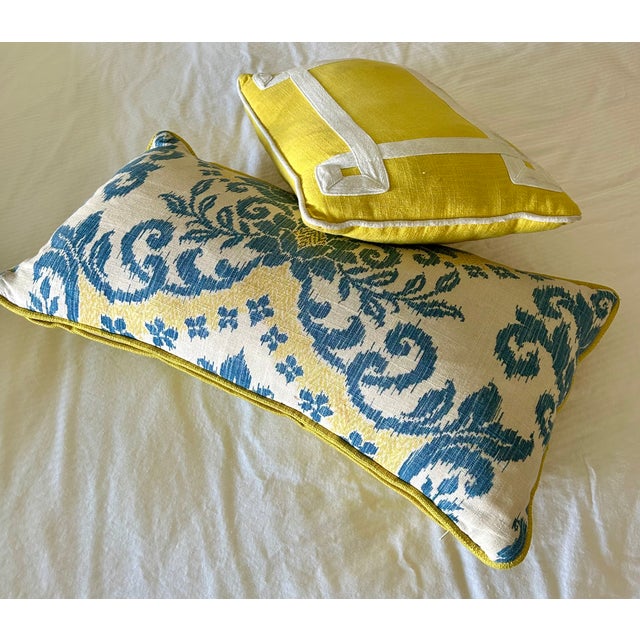 Jonathan Adler Yellow Greek Key Decorative Pillow For Sale In Palm Springs - Image 6 of 8