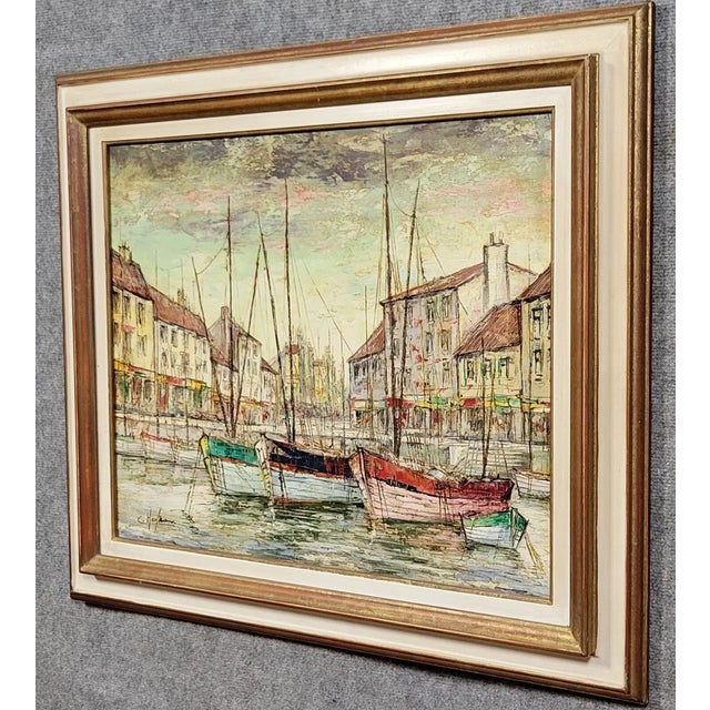 Boats, 1920, Oil Painting on Canvas, Framed For Sale - Image 6 of 7