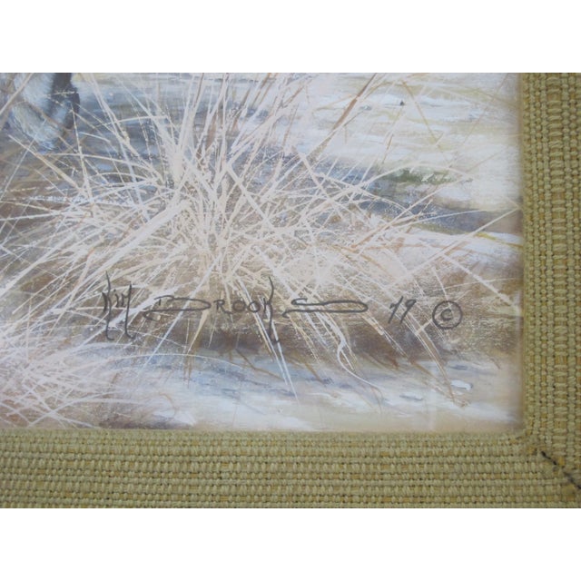 Kim Brooks (British b 1936), watercolor and gouache on paper of mom and baby cheetahs. Signed at lower right. Well framed...