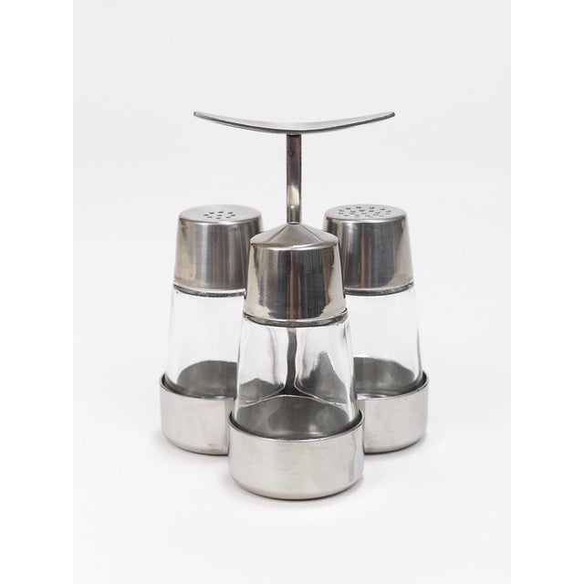 Silver Salt and Pepper Menage Condiment Set by Marianne Dezel for Berndorf, 1960s For Sale - Image 8 of 16