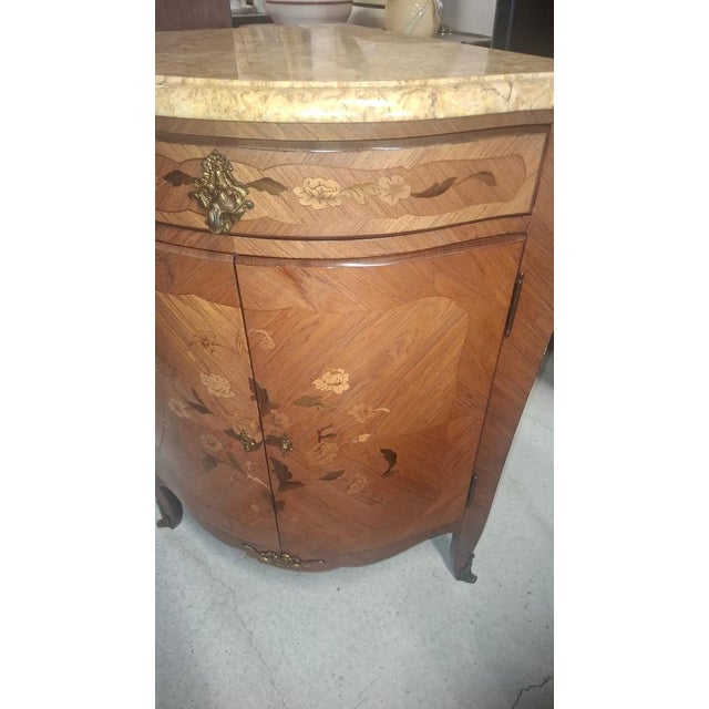 1960s Louis XV Corner Cabinet in Marquetry, 1960 For Sale - Image 5 of 10