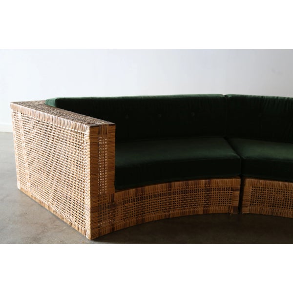 1960s Sectional Sofa Danny Ho Fong for Tropi-Cal, Wicker and