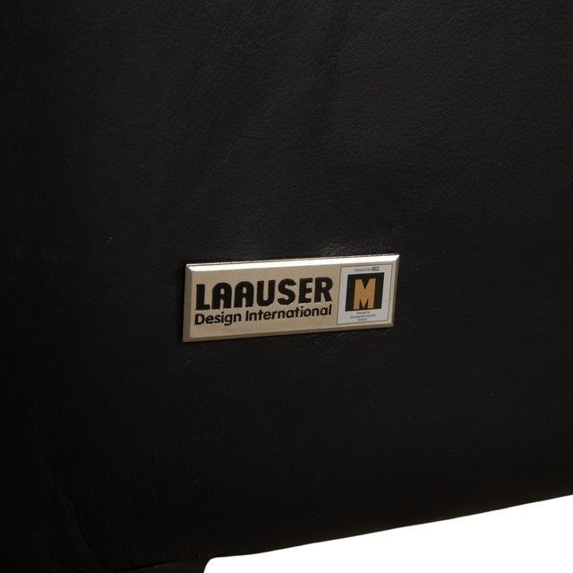 Leather Two-Seater Black Sofa from Laauser For Sale - Image 11 of 14