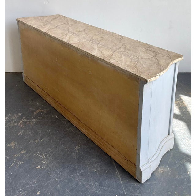 Wood Vintage Faux Finished Blue Credenza For Sale - Image 7 of 12