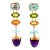 Late 20th Century 14k Yellow Gold Topaz, Peridot and Amethyst Drop Earrings, Pair For Sale