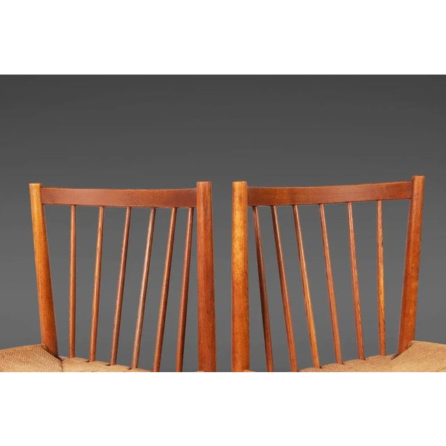 Brown A Dining Chairs by Jørgen Baekmark for FDB Møbler, Denmark, circa 1950s - Set of 4 For Sale - Image 8 of 10