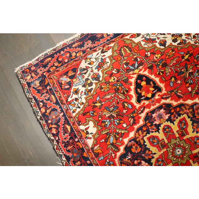 Orange Antique Zabihi Collection Persian Sarouk Ferehan Rug - A Pair - 3'4" x 5' For Sale In New York - Image 6 of 7