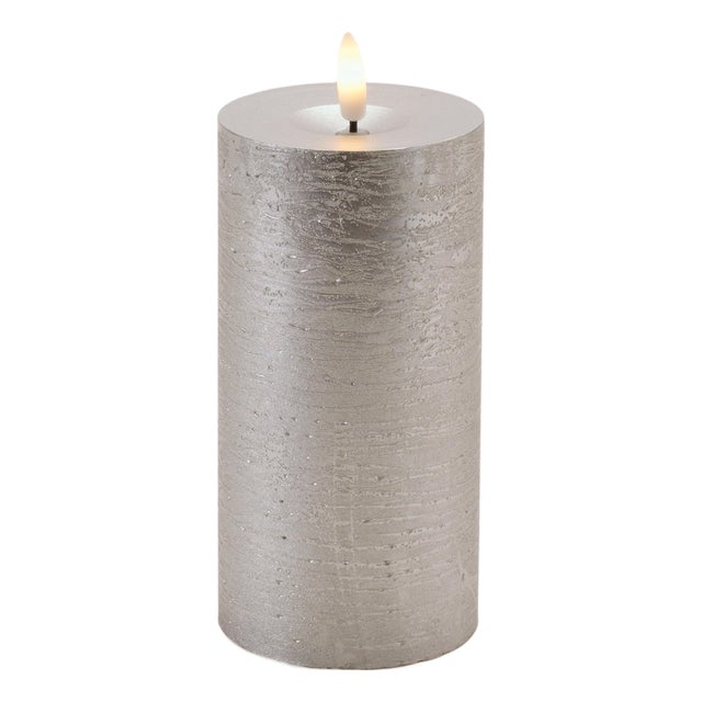 Metallic FIA Wick LED Candle (Set of 2) For Sale