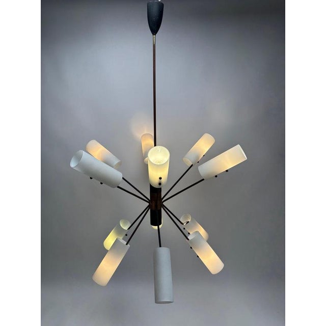 Mid-Century Chandelier attributed to Angelo Lelii for Arredoluce, Italy, 1950 For Sale - Image 3 of 11