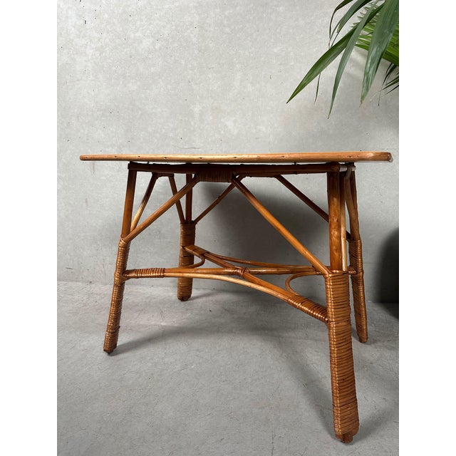 Vintage Rattan Table, 1970s For Sale - Image 3 of 8